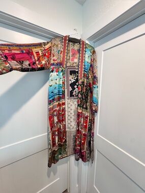Bohemian Patchwork Kimono Jacket - Multicolor